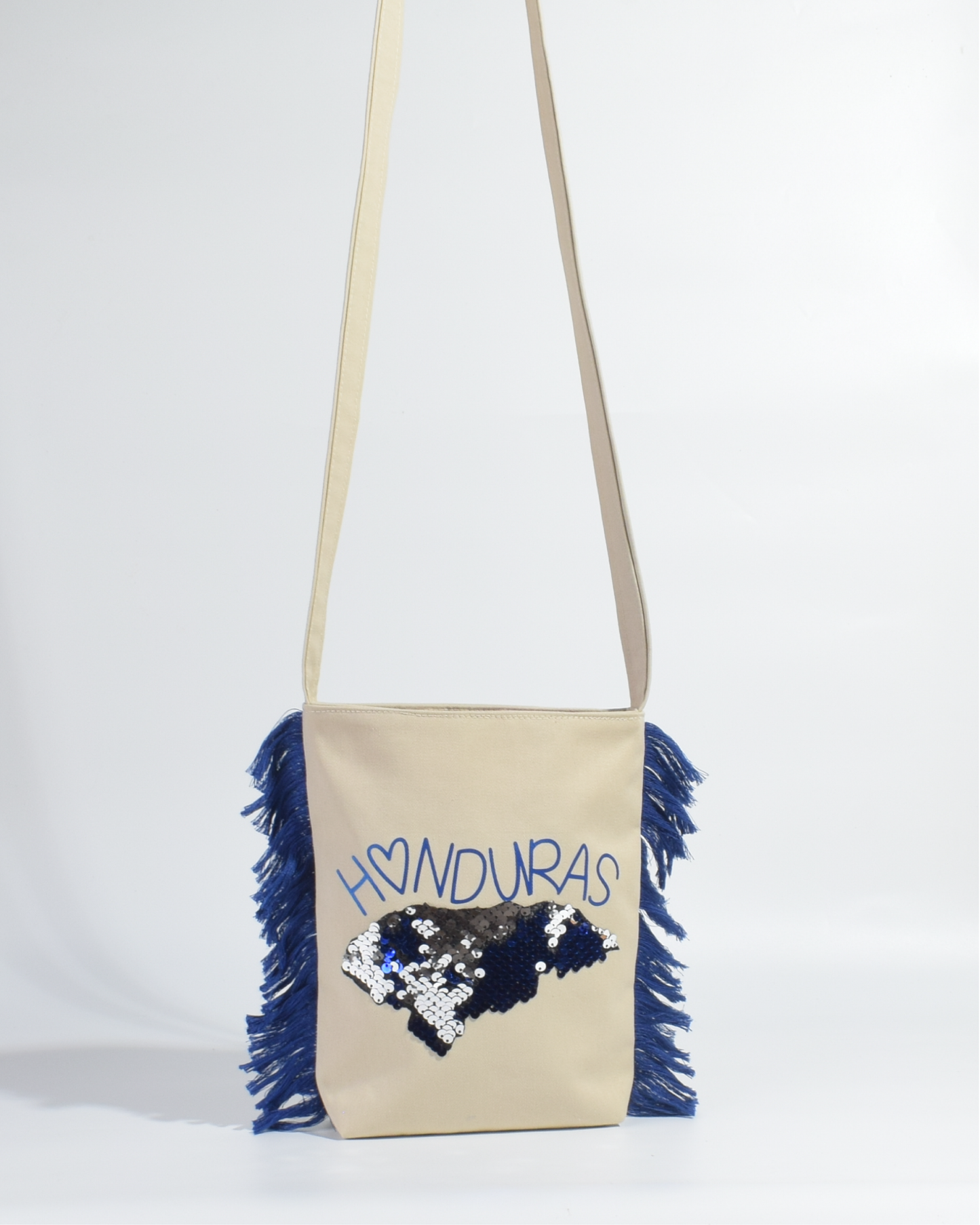 Bolso Indigo Honduras Corazón Mapa Lentejuelas