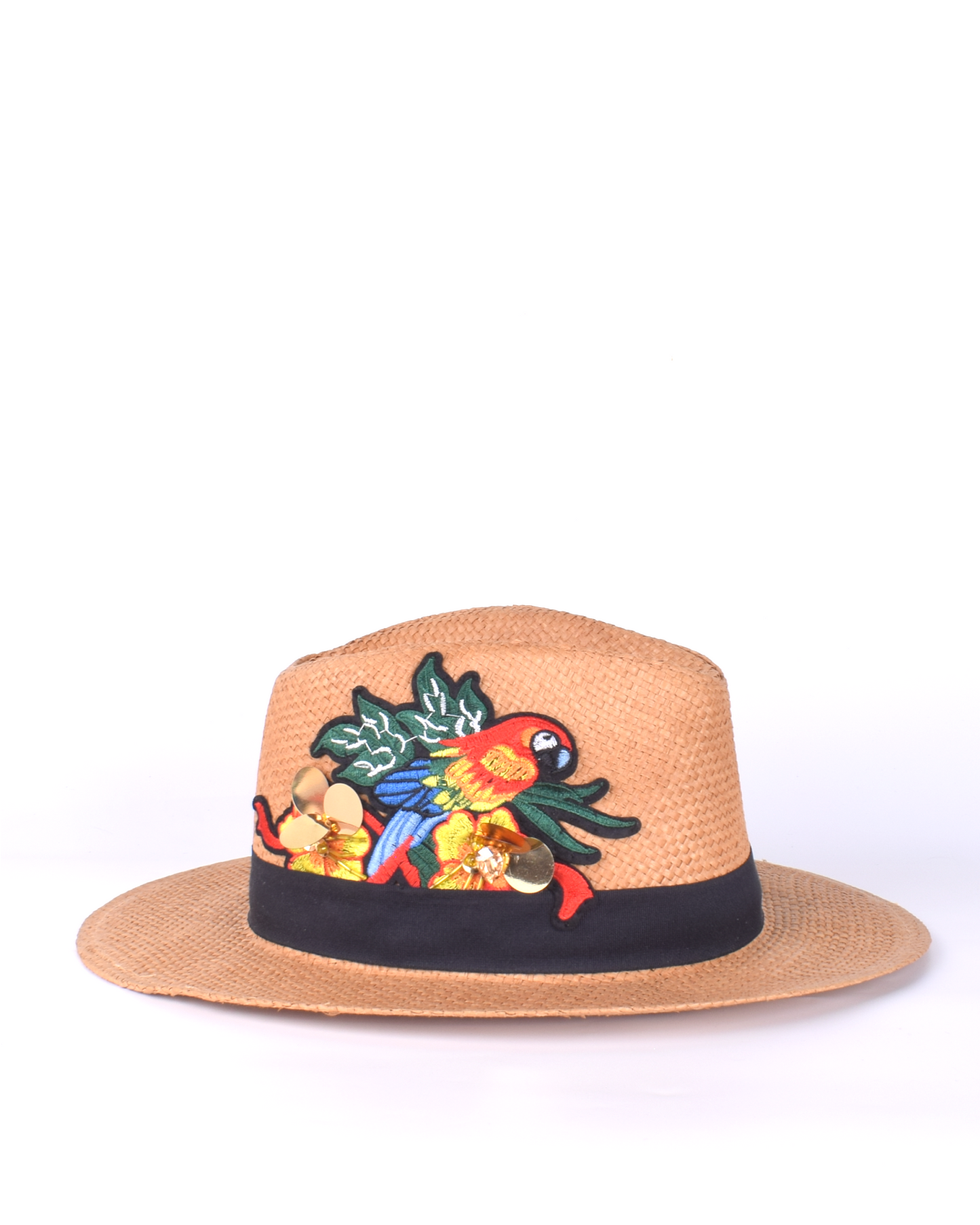 Sombrero Guacamaya Bordada Fibra Natural