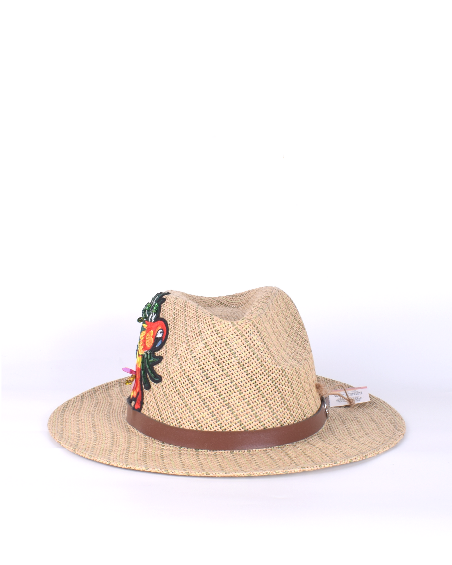 Sombrero Guacamaya Bordada Fibra Natural