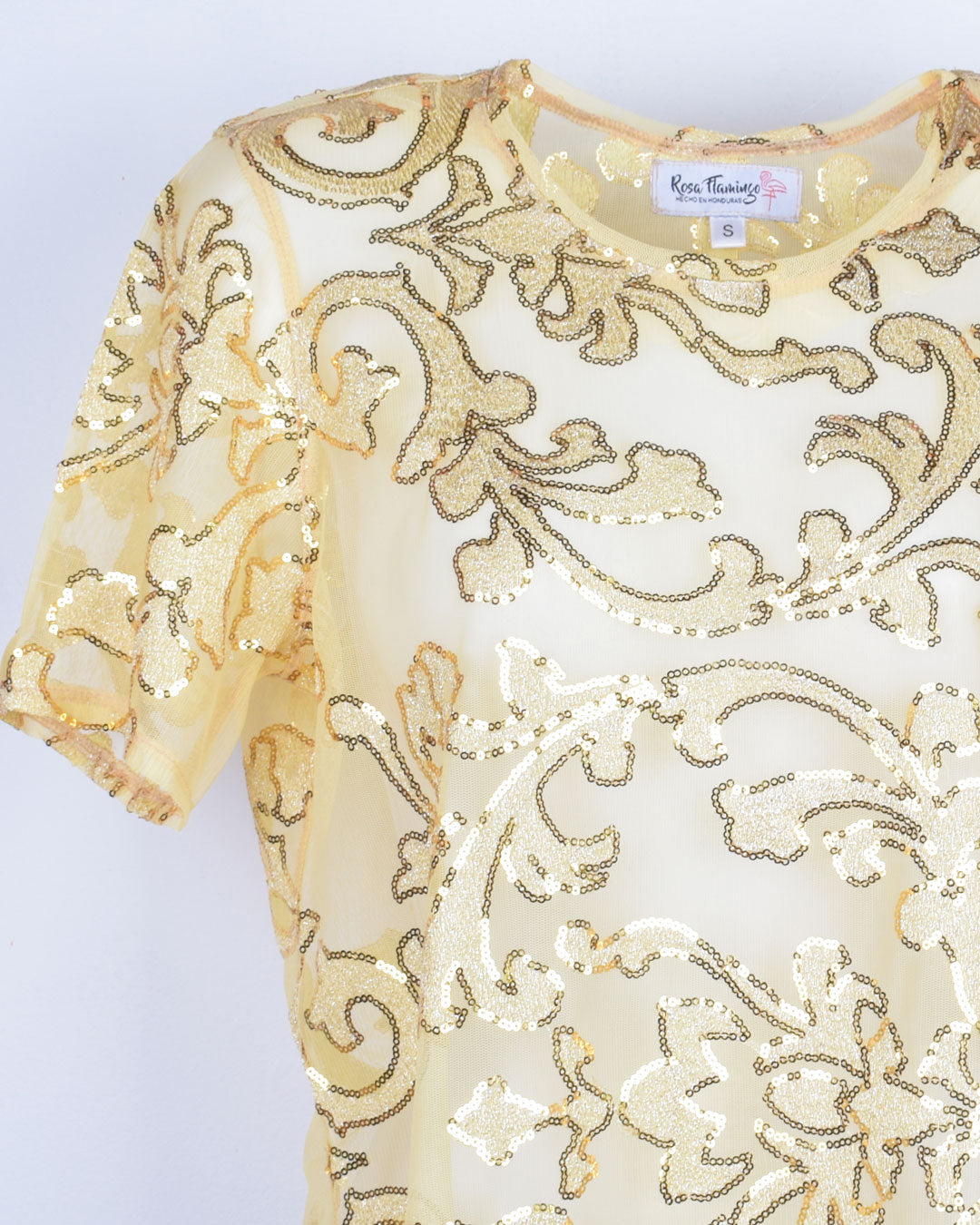 Top Amarillo Con Lentejuelas