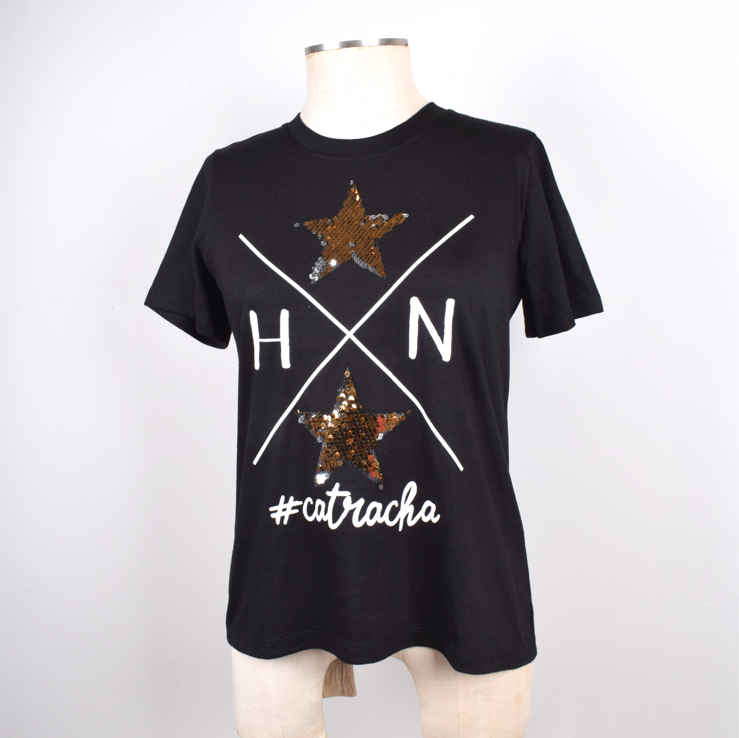 Catracha Estrellas Lentejuelas Camiseta Mujer