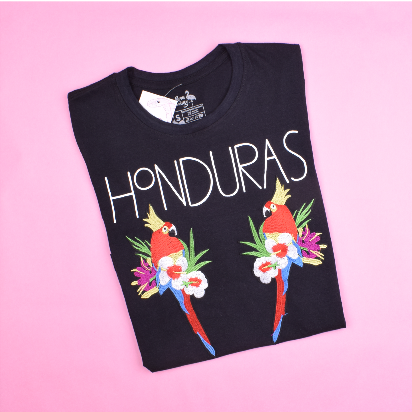 Guacamayas Bordadas Honduras Camiseta Mujerf