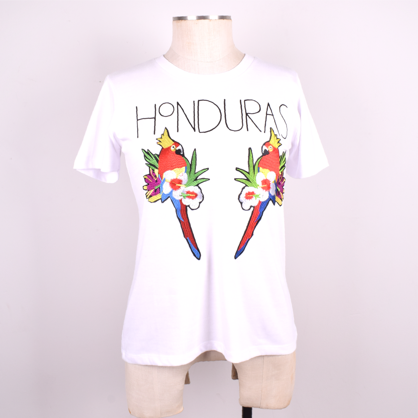 Guacamayas Bordadas Honduras Camiseta Mujerf