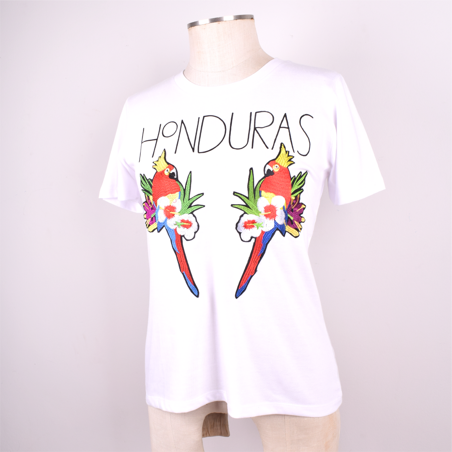 Guacamayas Bordadas Honduras Camiseta Mujerf