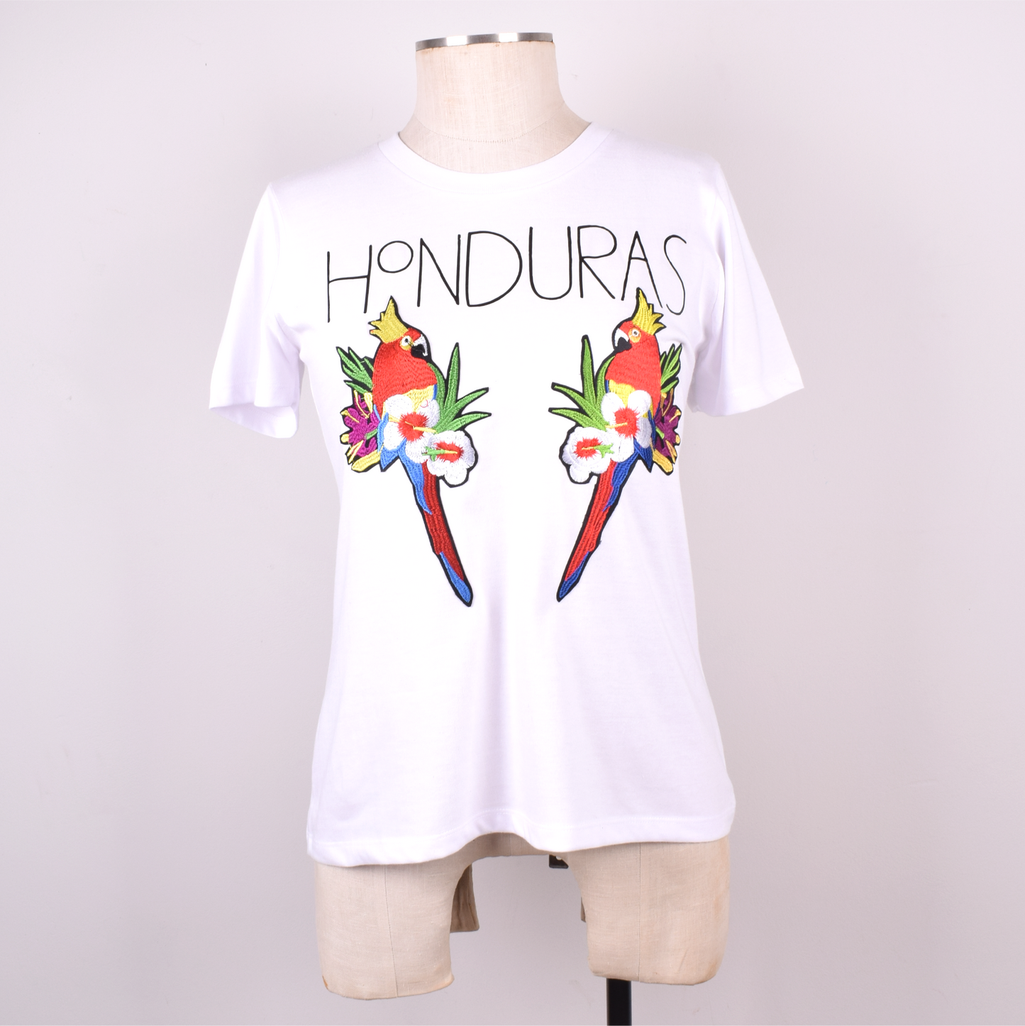 Guacamayas Bordadas Honduras Camiseta Mujerf