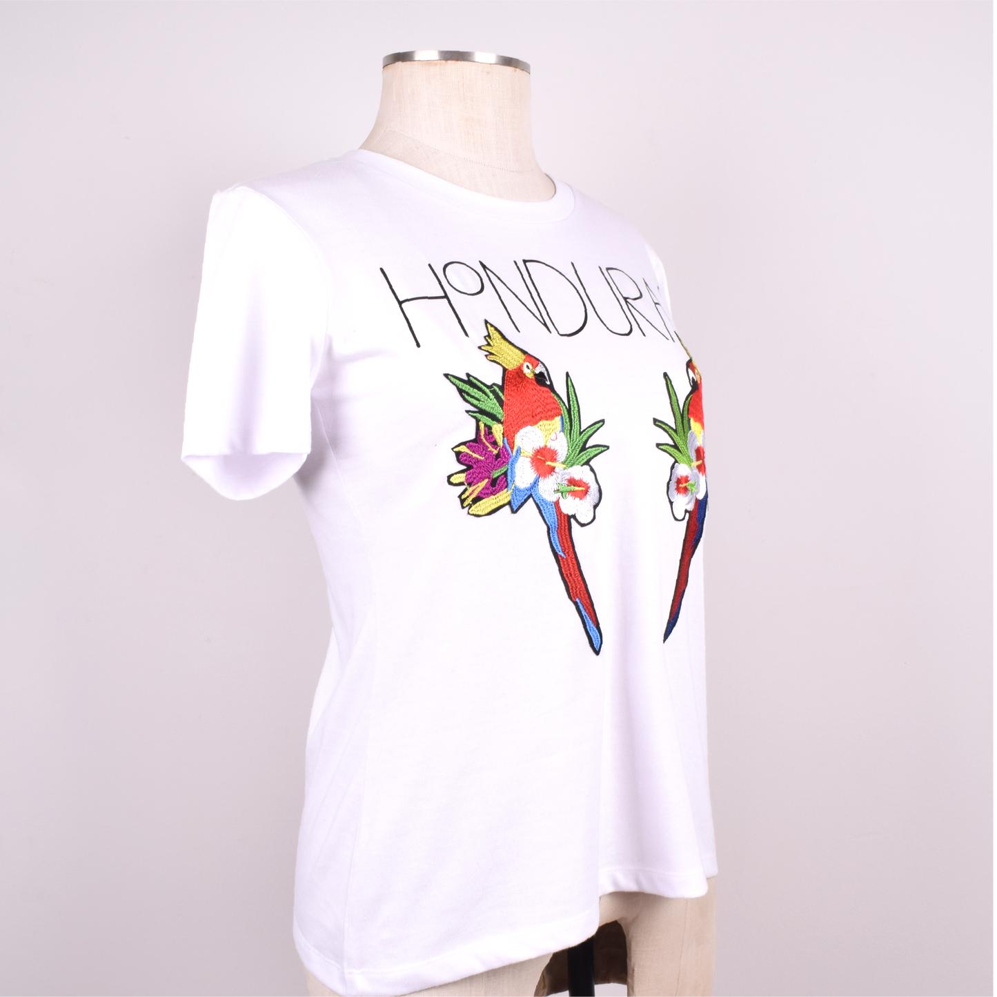 Guacamayas Bordadas Honduras Camiseta Mujerf