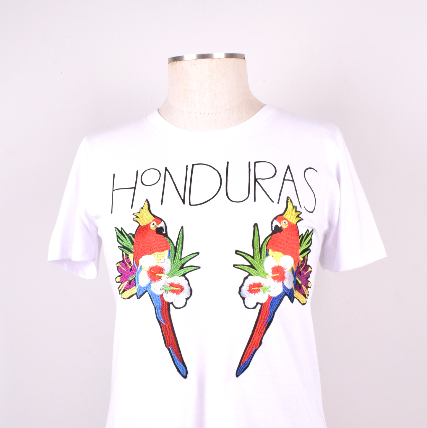 Guacamayas Bordadas Honduras Camiseta Mujerf