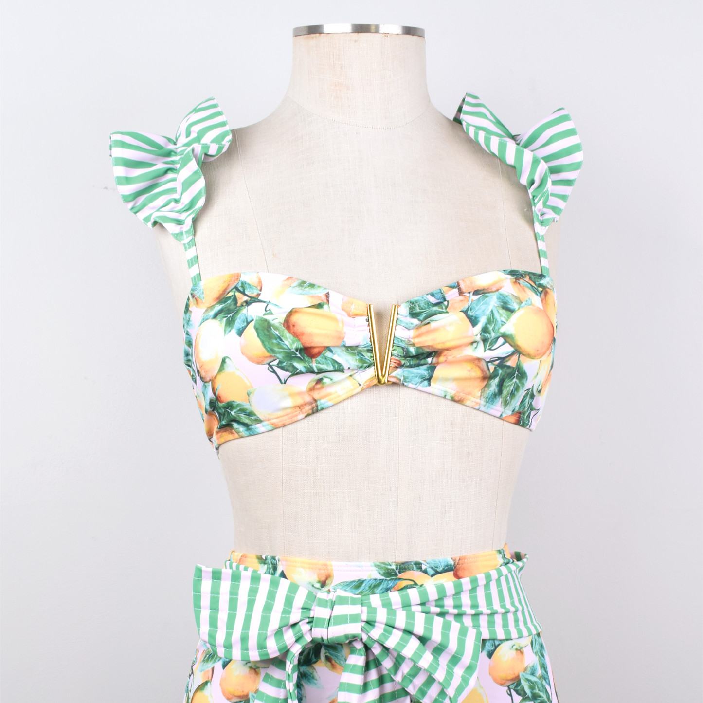 Estampado Limones Traje de baño dos piezas