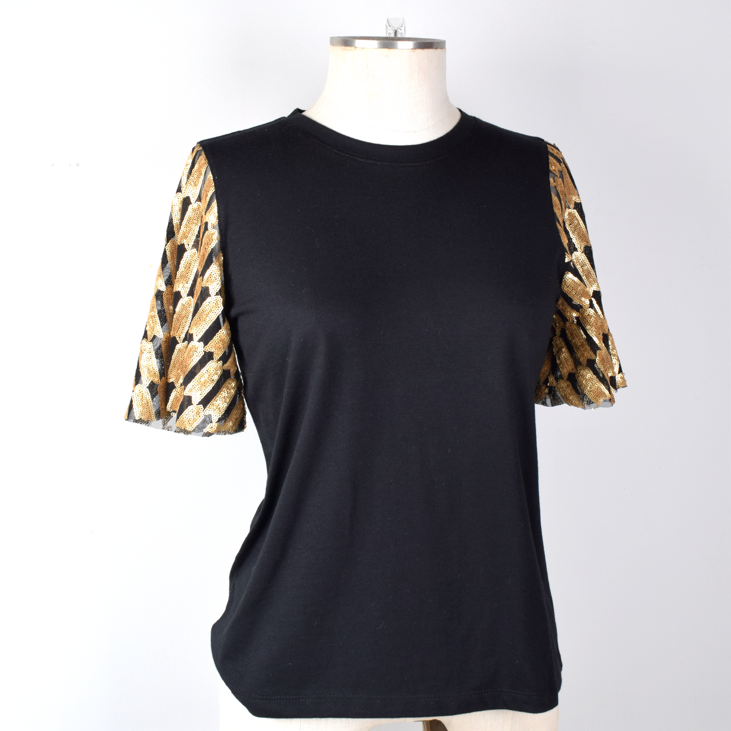 Camiseta Mangas Campana Lentejuelas