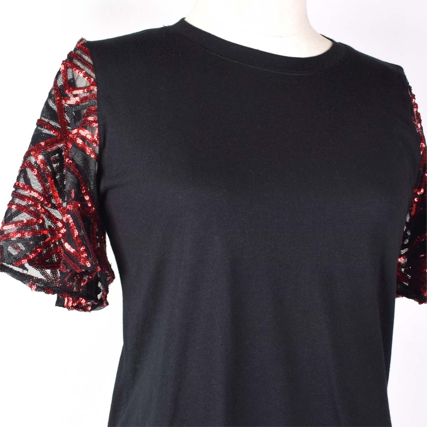 Camiseta Mangas Campana Lentejuelas