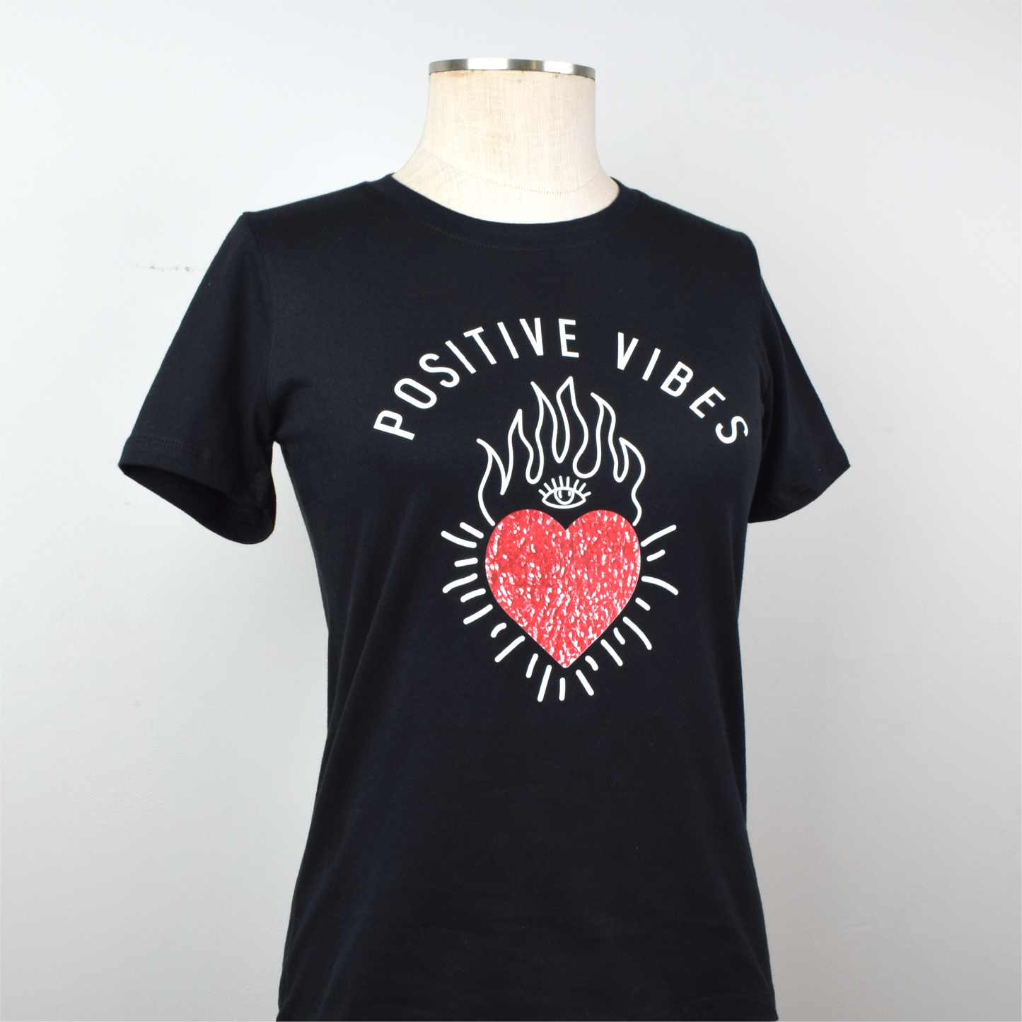 Positive vibe camiseta corazón mujer