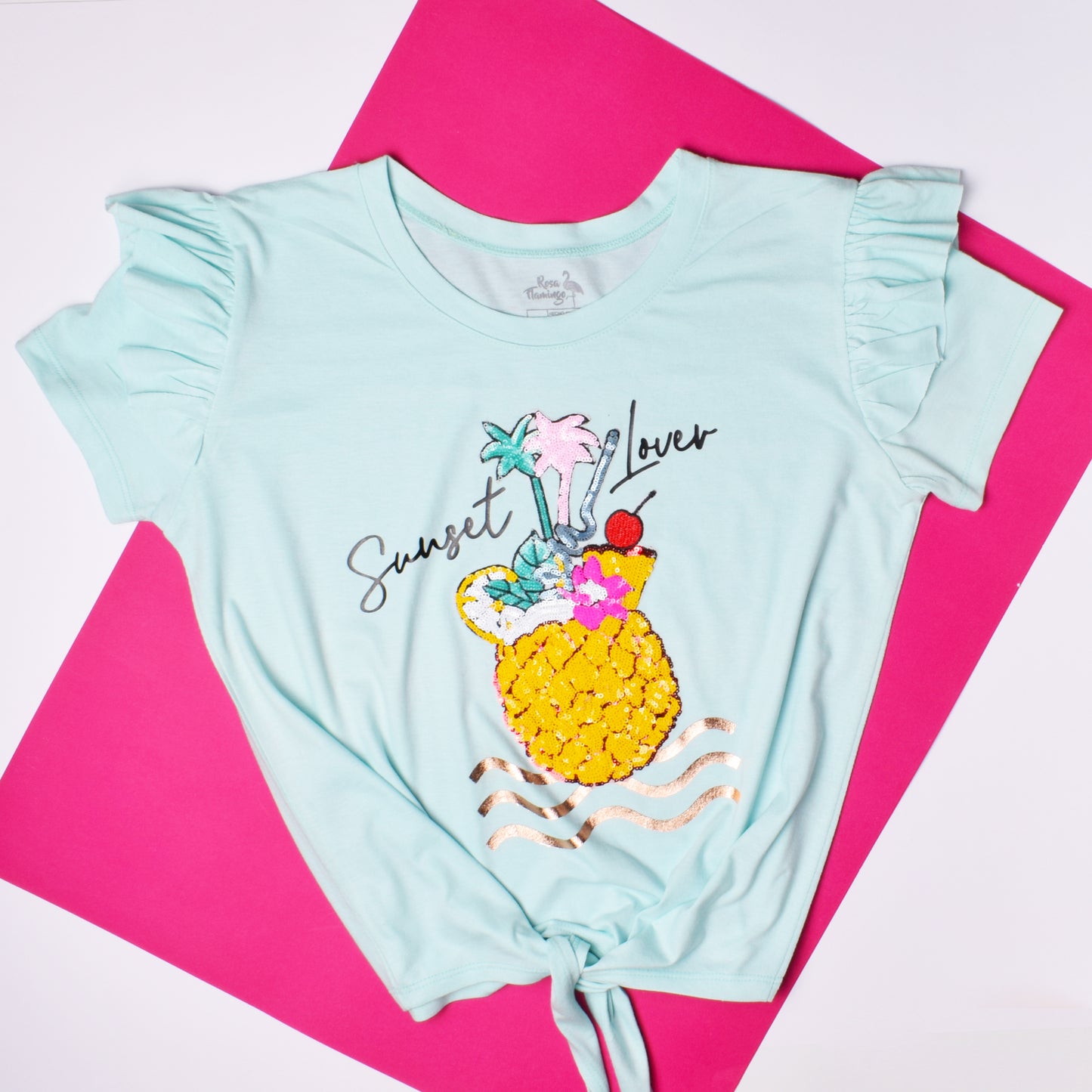 Sunset Lover Pineapple Knot Crop Top