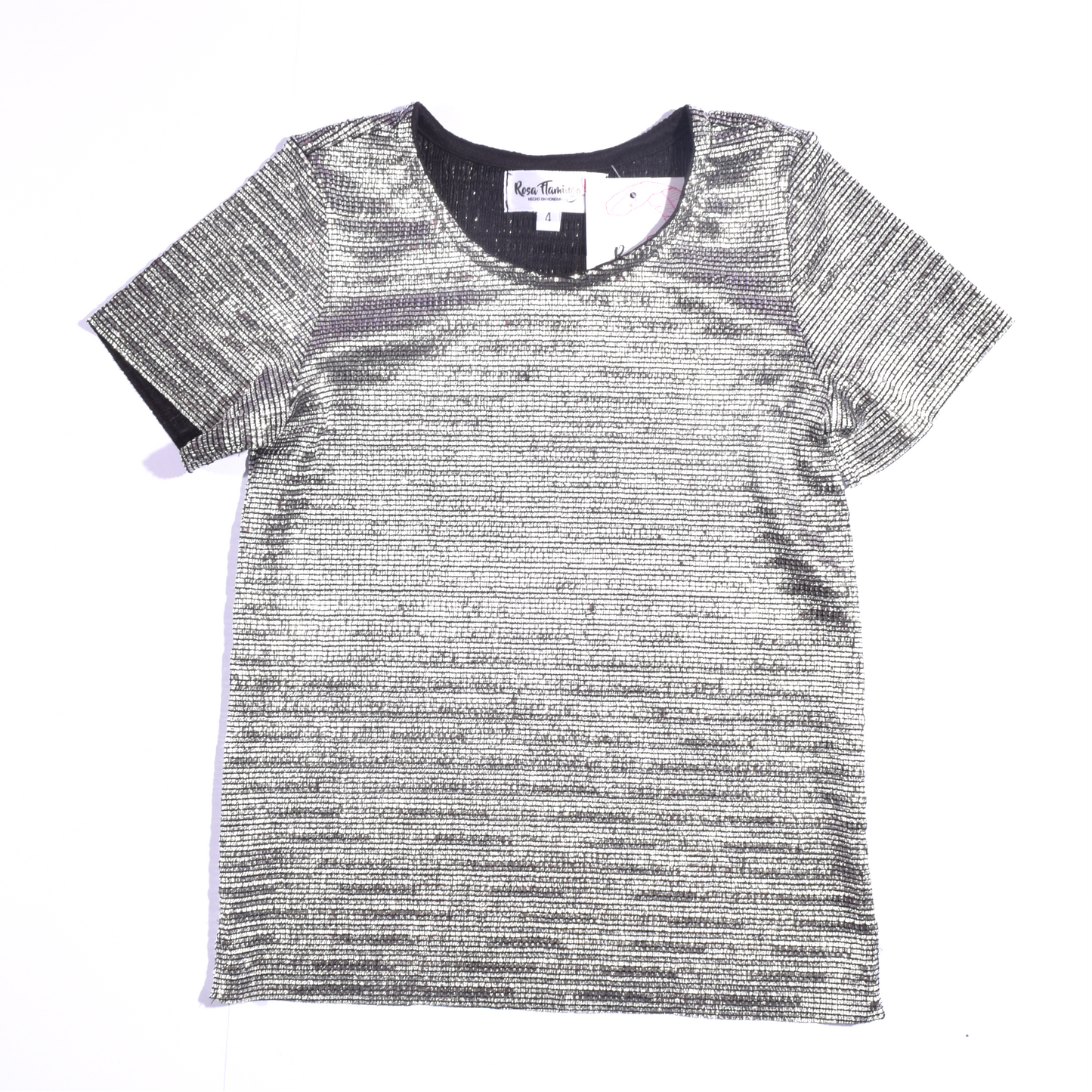 Camisa Metálica Cuello Redondo Niñas