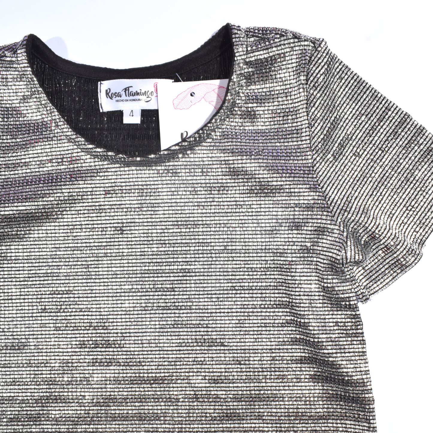 Camisa Metálica Cuello Redondo Niñas
