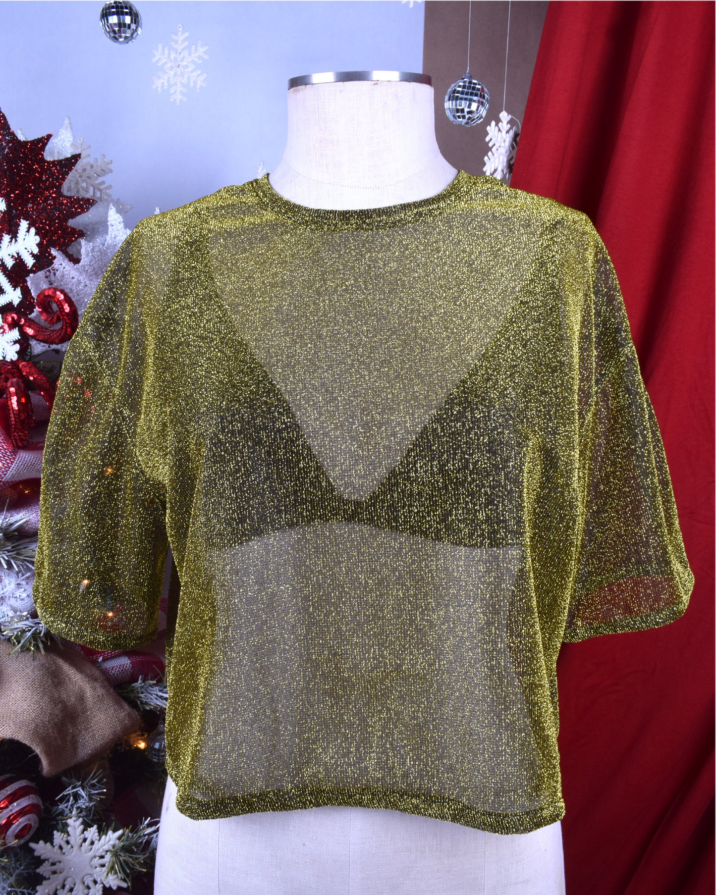 Camisa Zamba Brillante Cuello Redondo Mujer