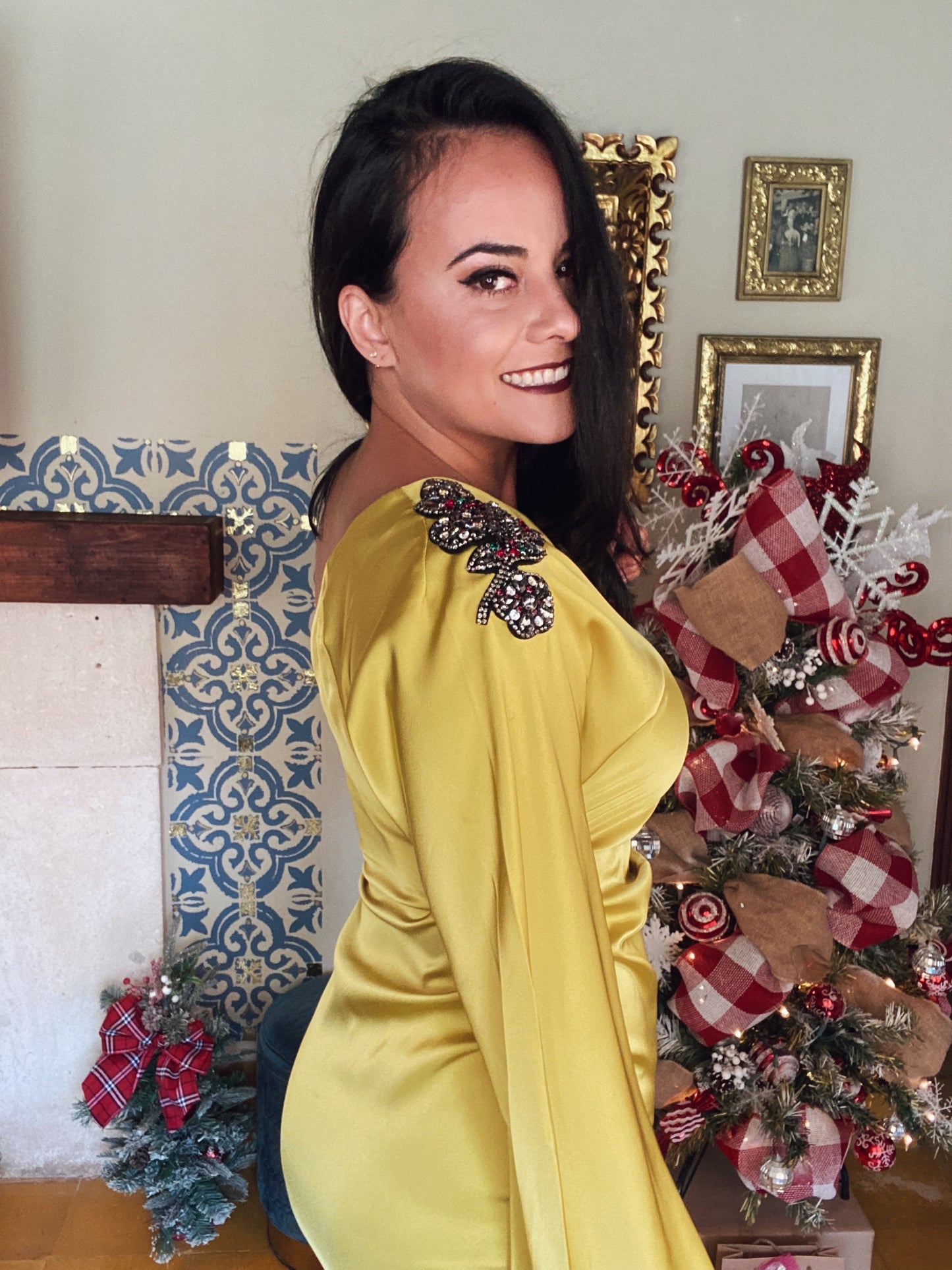 Vestido Royal Verde con Piedras