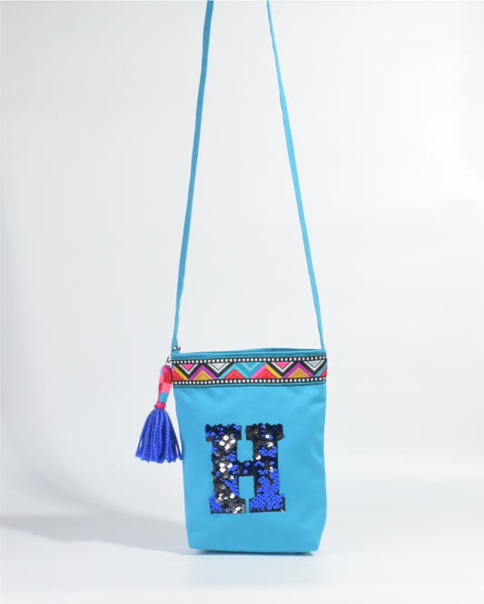 Bolso Indigo Azul H de LentejuelasCrossBody