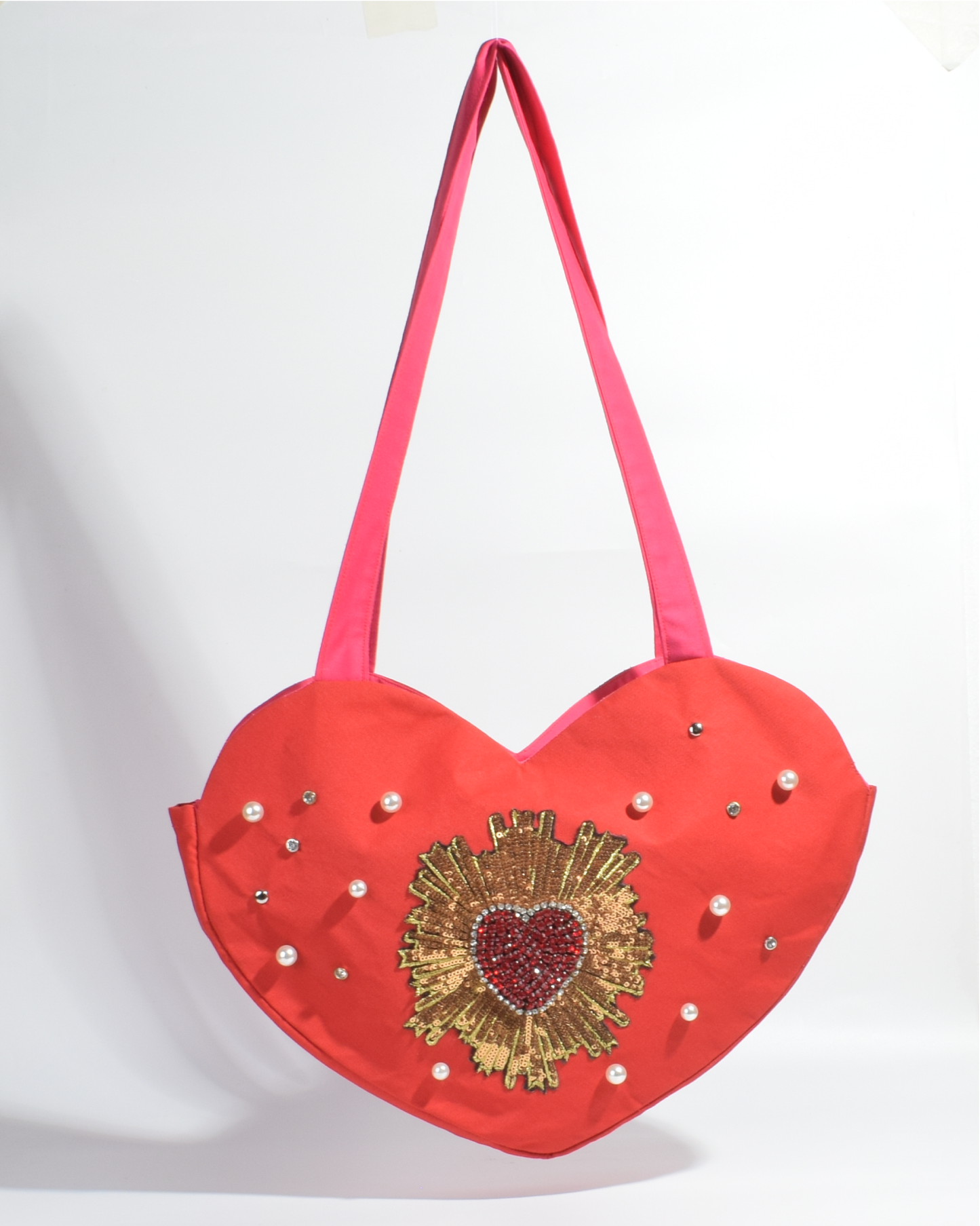 Bolso de Corazón Brillante Lentejuelas y Piedras