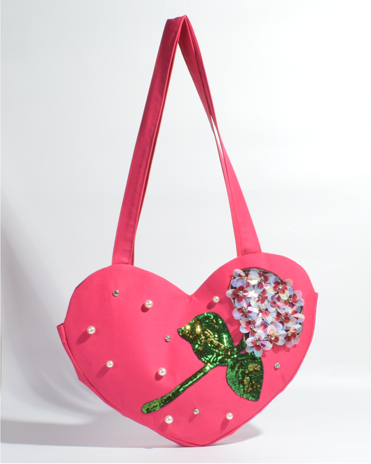 Bolso Corazón Hortensia de lentejuelas