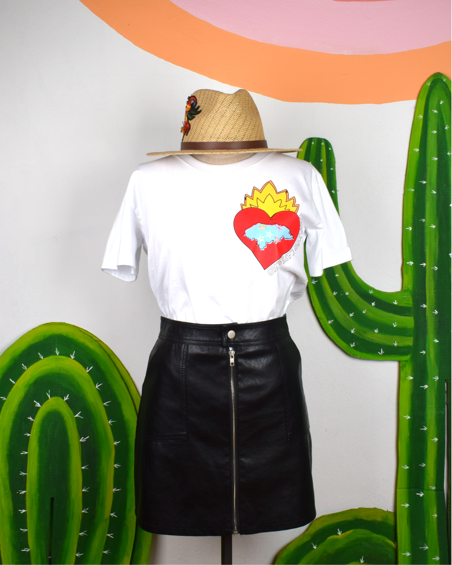 Corazón Catracho Camiseta Mujer Estrellas Lentejuelas