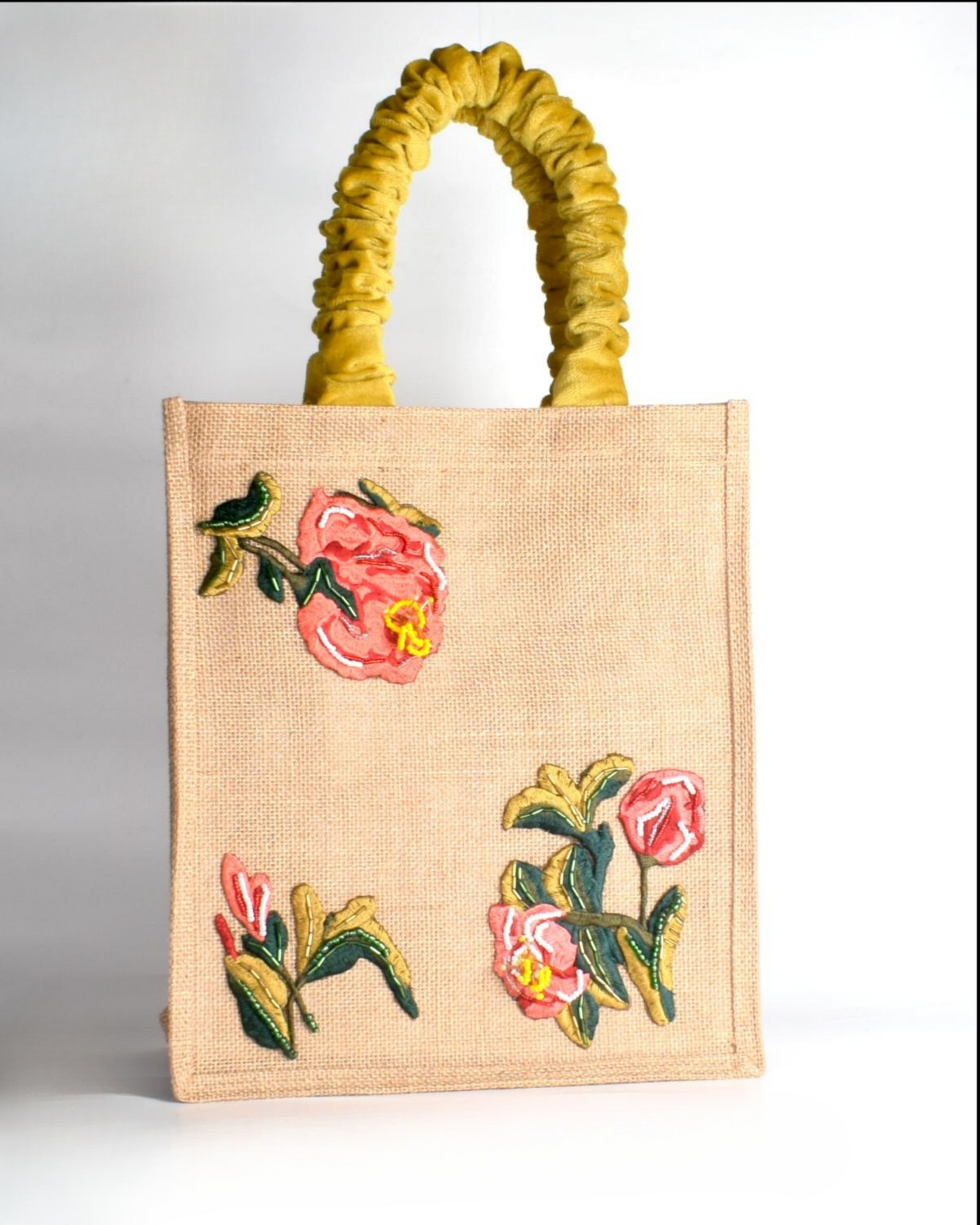Bolso Flores Bordadas Piedras y Lentejuelas