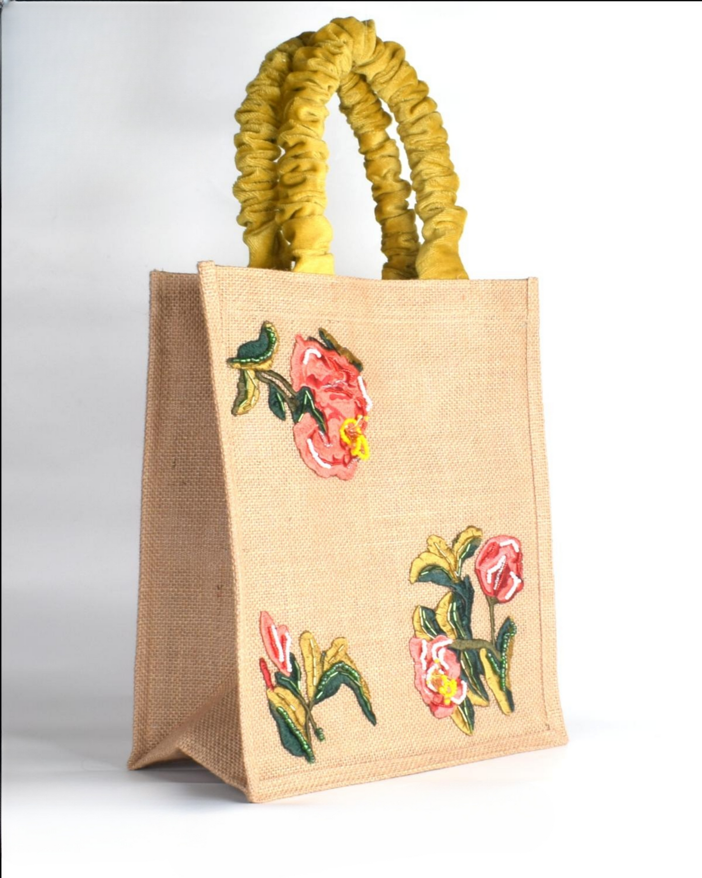 Bolso Flores Bordadas Piedras y Lentejuelas