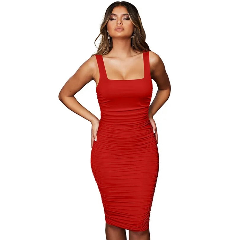 Vestido Rojo Bandage Largo