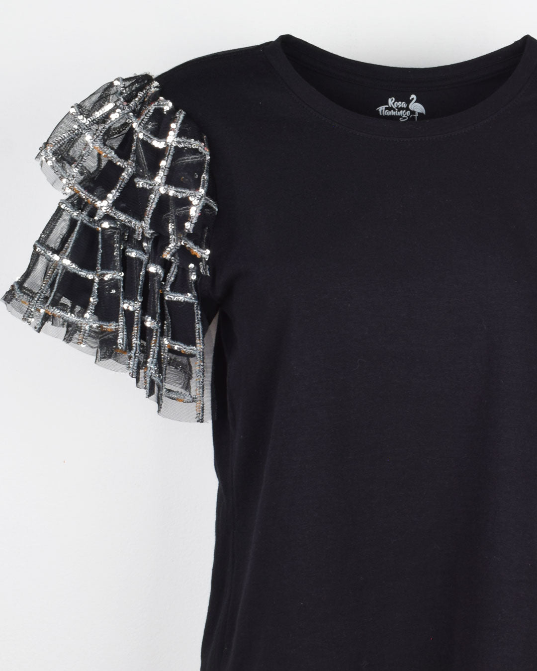 Camiseta Rebel mangas lentejuelas