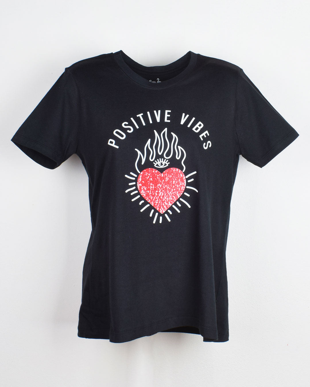 Positive vibe camiseta corazón mujer