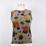 Top Velvet Plateada con Flores