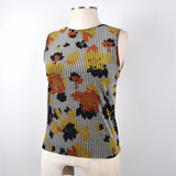 Top Velvet Plateada con Flores