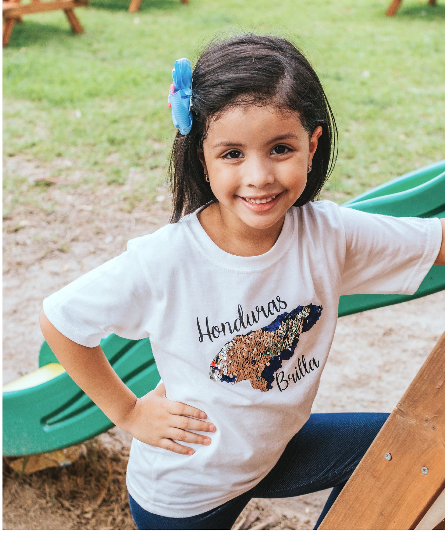 Honduras Brilla Mapa Lentejuela Reversible Camiseta Niñas