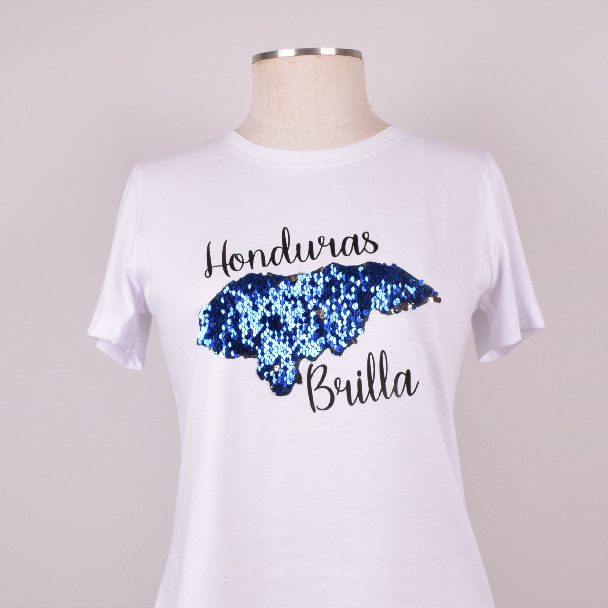 Honduras Brilla Mapa Lentejuelas Mujer – Rosa Flamingo