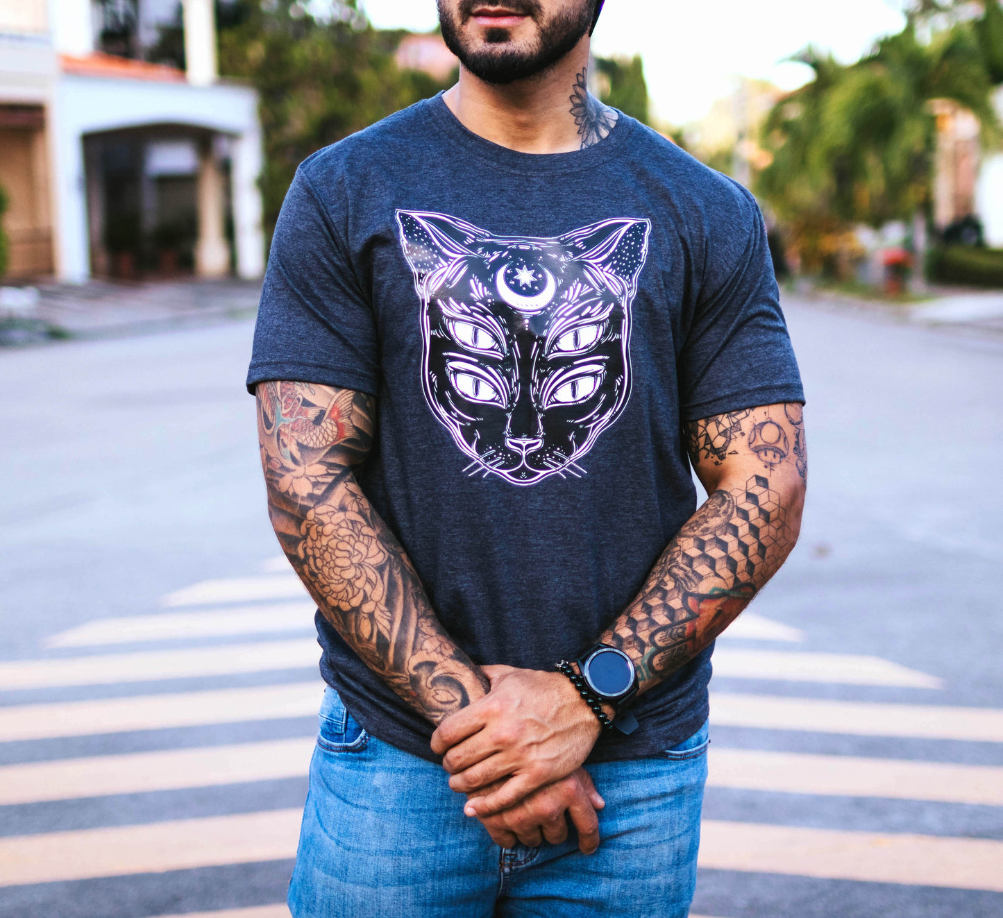 Gato Lunar Místico T-shirt