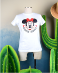 Minnie Bordada Camiseta Mujer