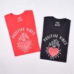 Positive vibe camiseta corazón mujer
