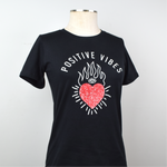 Positive vibe camiseta corazón mujer