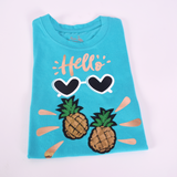 Hello Pineapple T−Shirt Niña