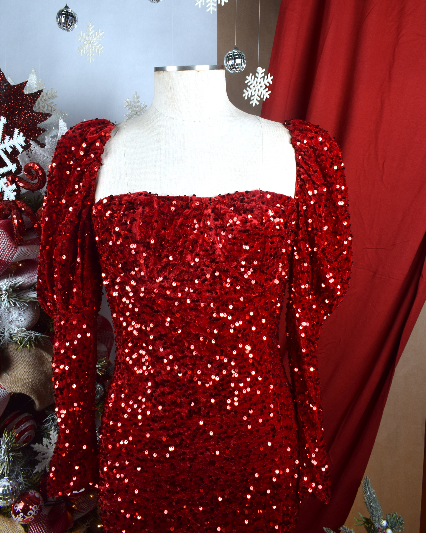 Vestido Sparkling Rojo Lentejuelas