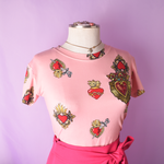 Corazones Patrones Parche Corazón Lentejuela T-Shirt