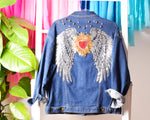 Chamarra Jeans Piedras y Parches
