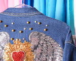 Chamarra Jeans Piedras y Parches