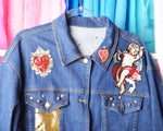 Chamarra Jeans Piedras y Parches