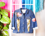 Chamarra Jeans Piedras y Parches