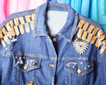 Chamarra Jeans Piedras y Parches