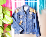 Chamarra Jeans Piedras y Parches