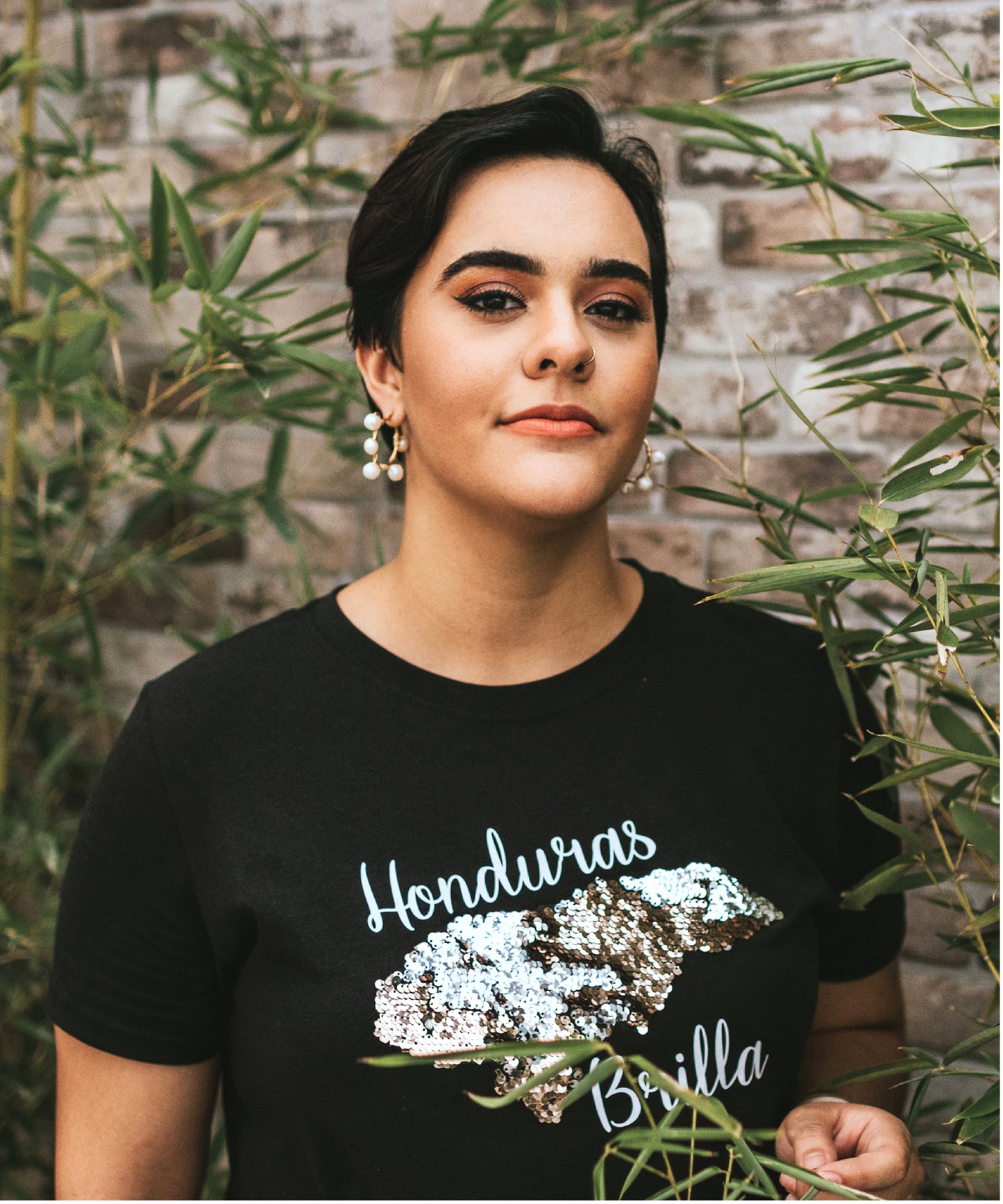 Honduras Brilla Mapa Lentejuelas Mujer