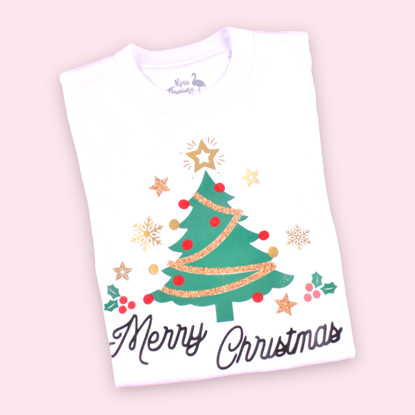 Árbol Navidad Estrella Dorada Camiseta Unisex Niños