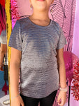 Camisa Metálica Cuello Redondo Niñas