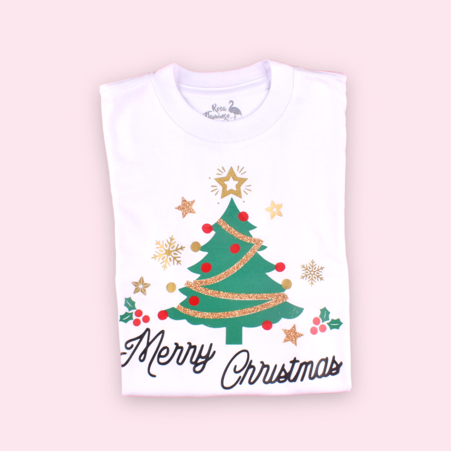 Árbol Navidad Estrella Dorada Camiseta Unisex Niños